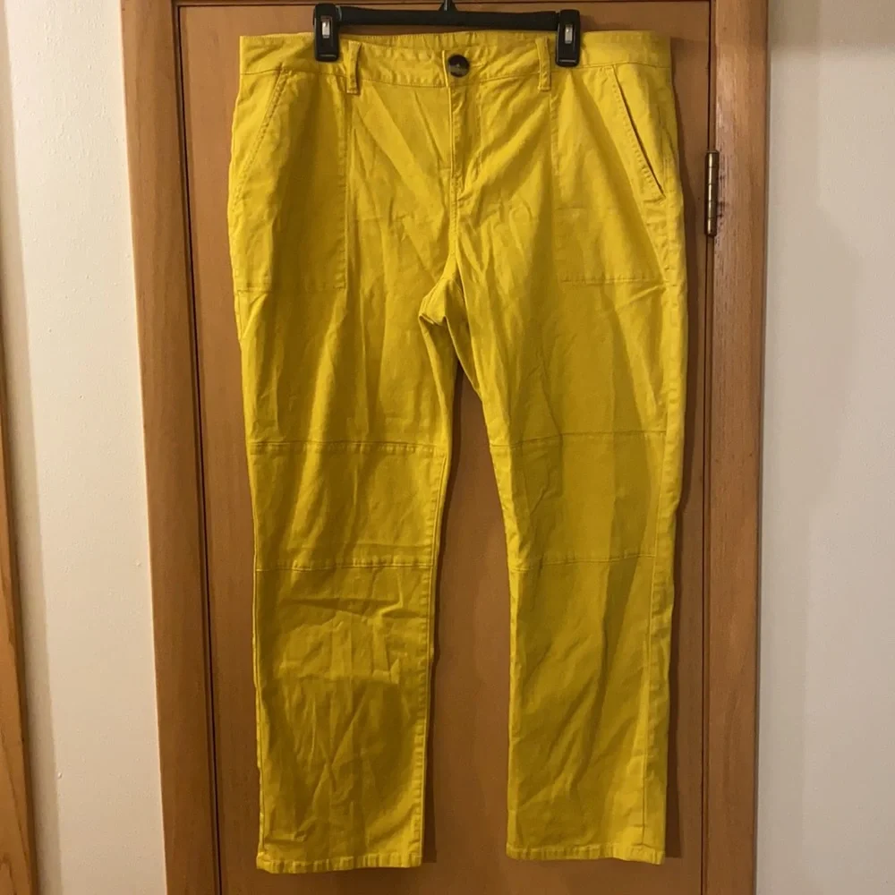 Cabi Utility Trousers Pants 2021 Mustard Yellow Size 16 - Picture 4 of 13